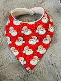 Santa faces dribble bib