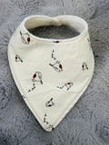 Cream robin birds  dribble bib