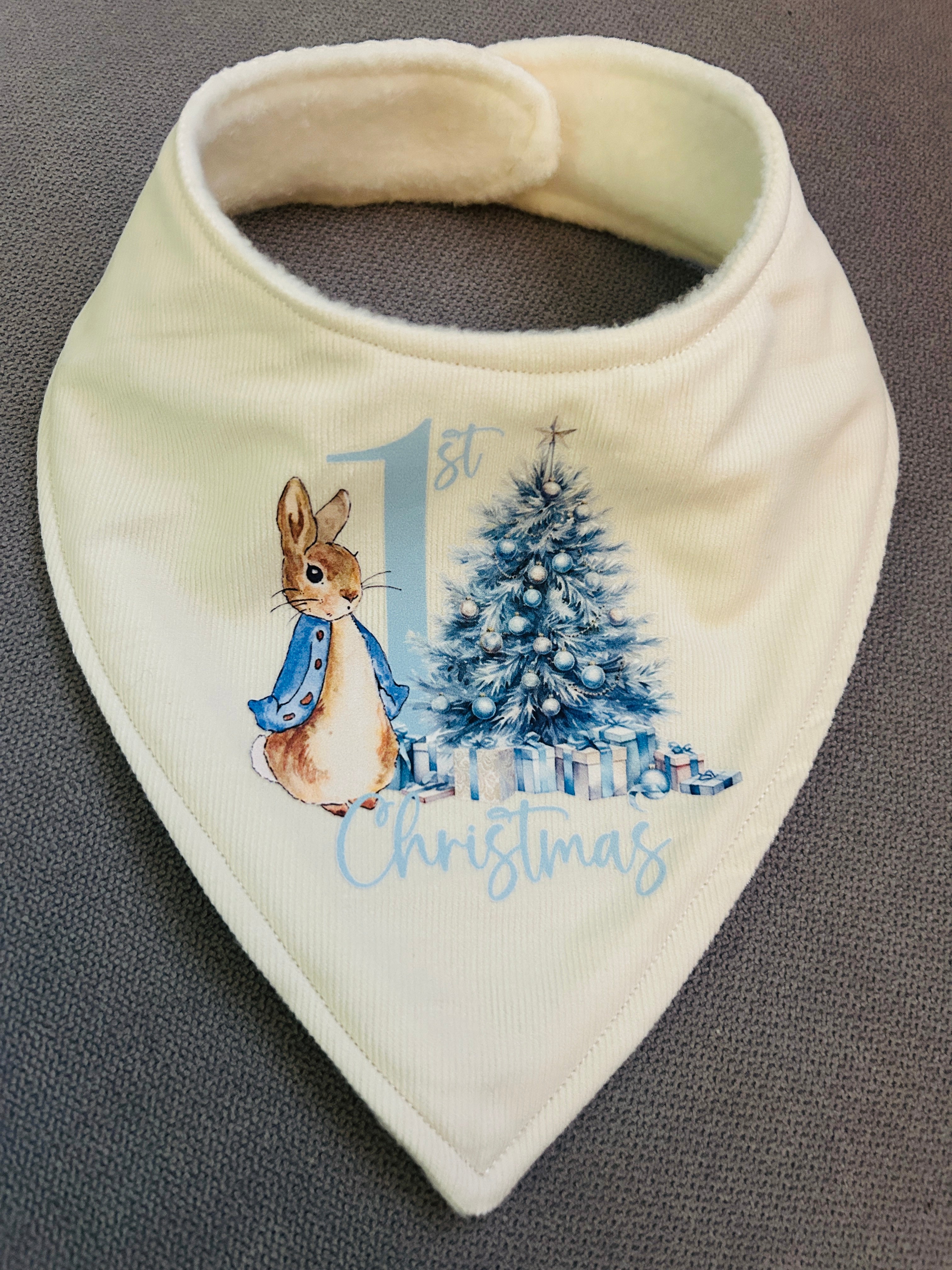 Blue 1st Christmas dribble bib