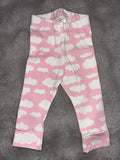 Pink white clouds leggings 3-6 months