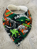 Rawr dinosaurs dribble bib