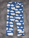 Blue white clouds leggings 3-6 months