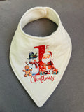 Red 1st Christmas dribble bib