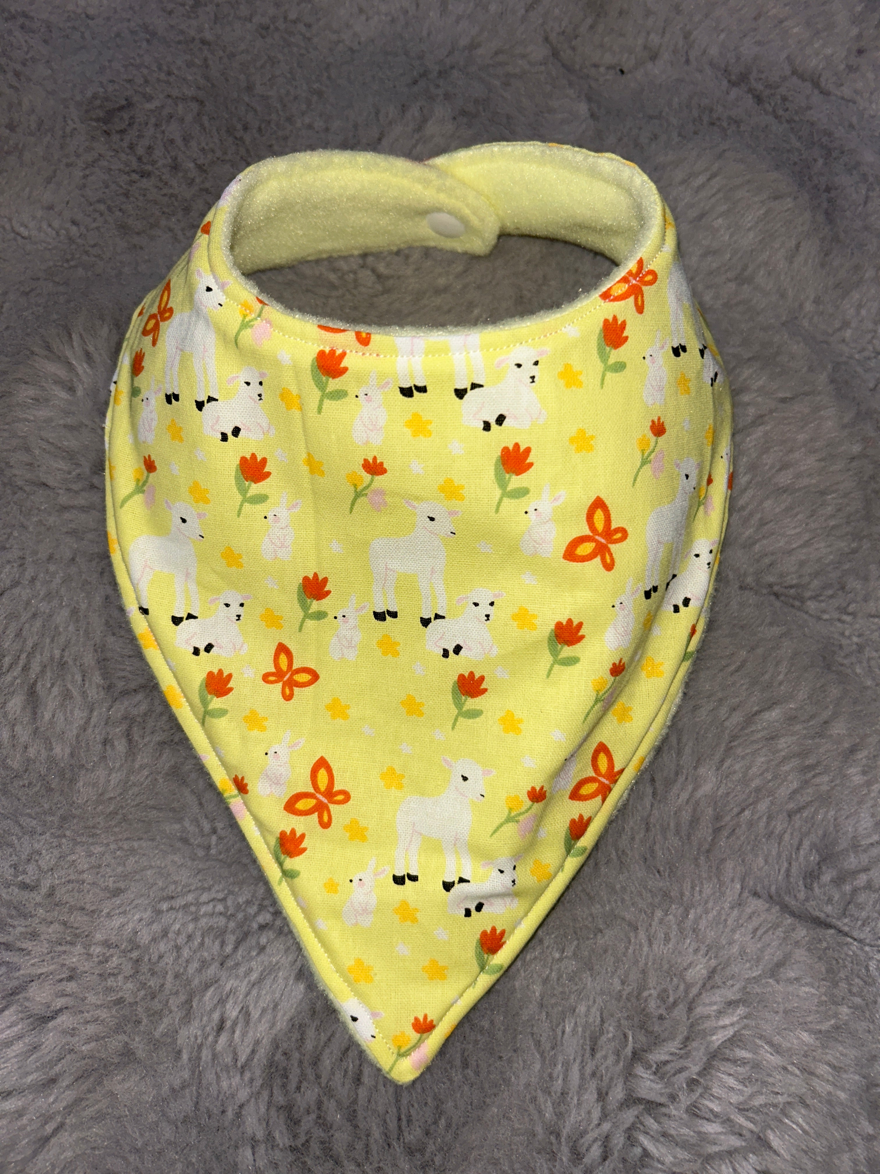 Lemon Lambs Easter dribble bib