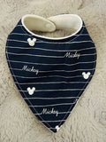 Navy Mickey dribble bib