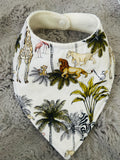Safari animals dribble bib