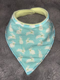 Mint bunnies Easter dribble bib