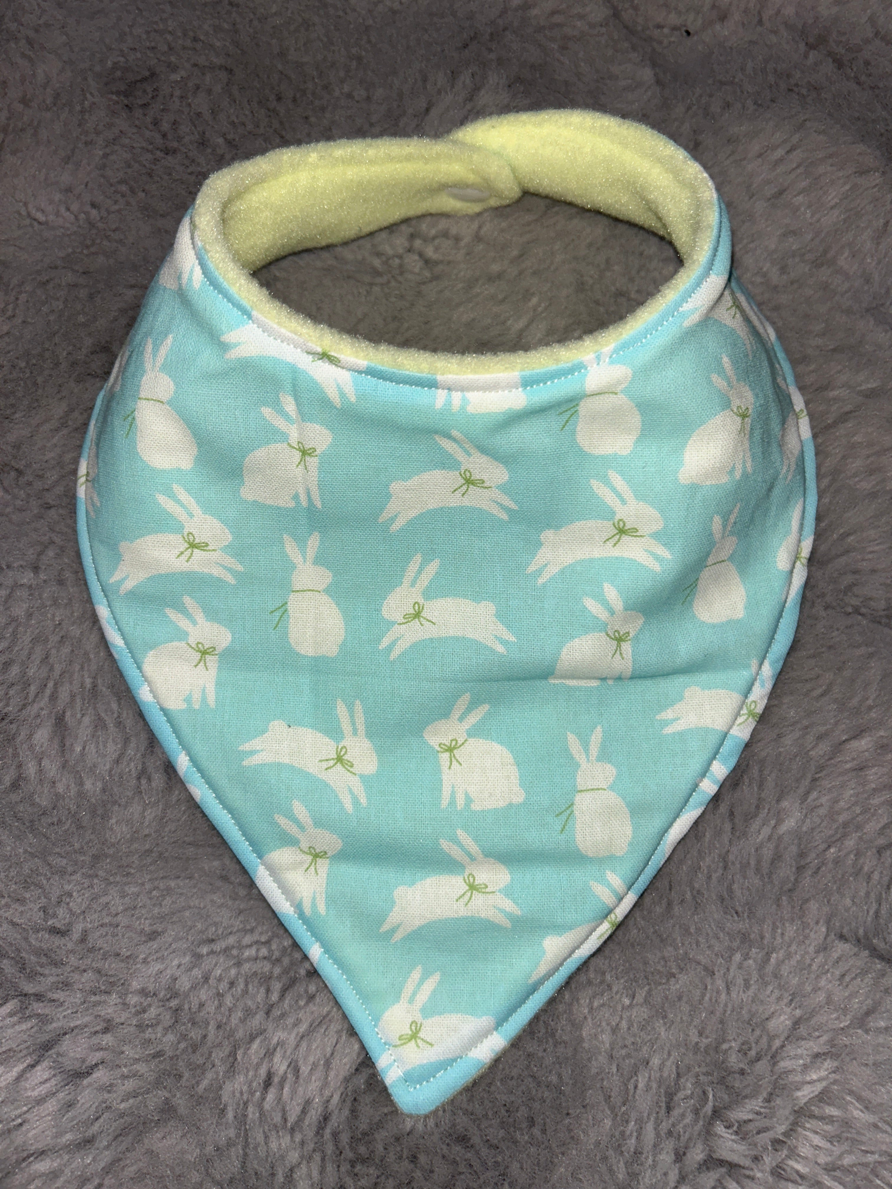 Mint bunnies Easter dribble bib