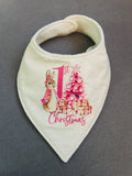 Pink 1st Christmas dribble bib