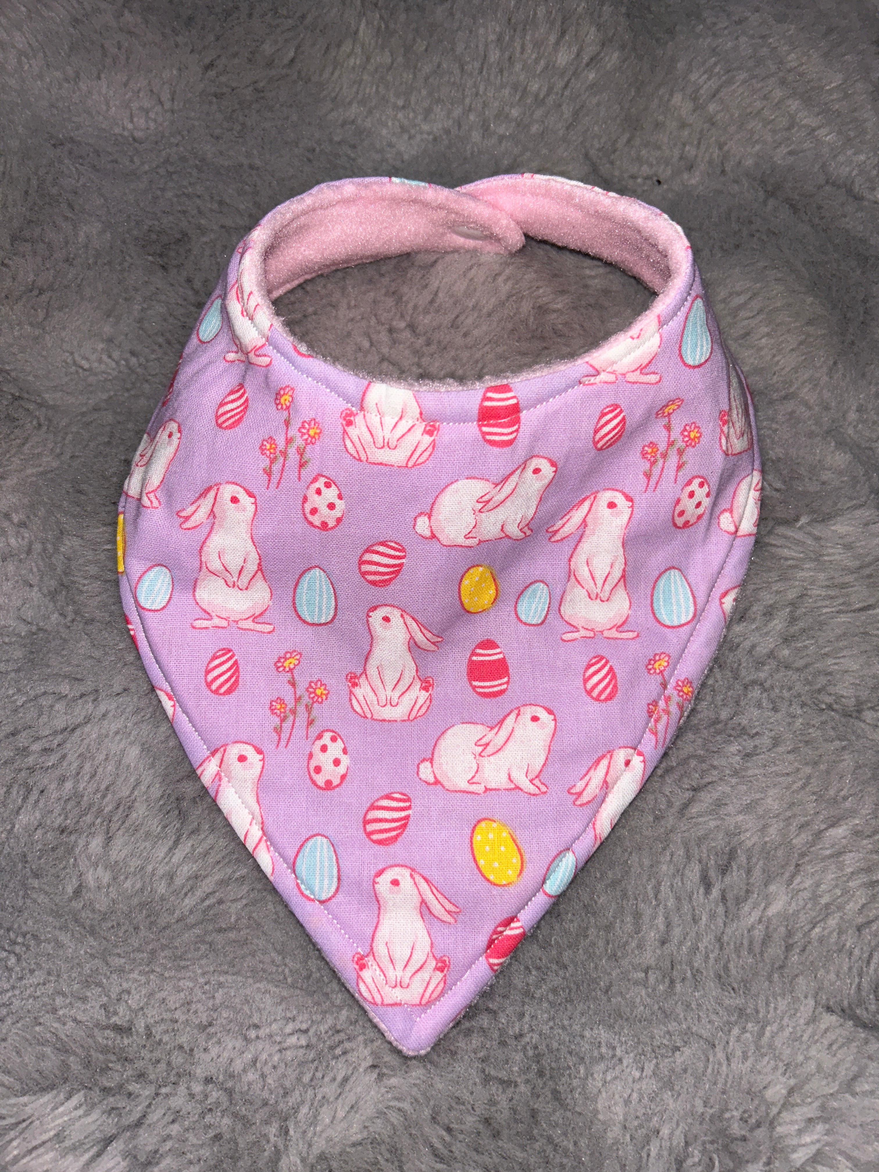 Lilac bunnies Easter dribble bib