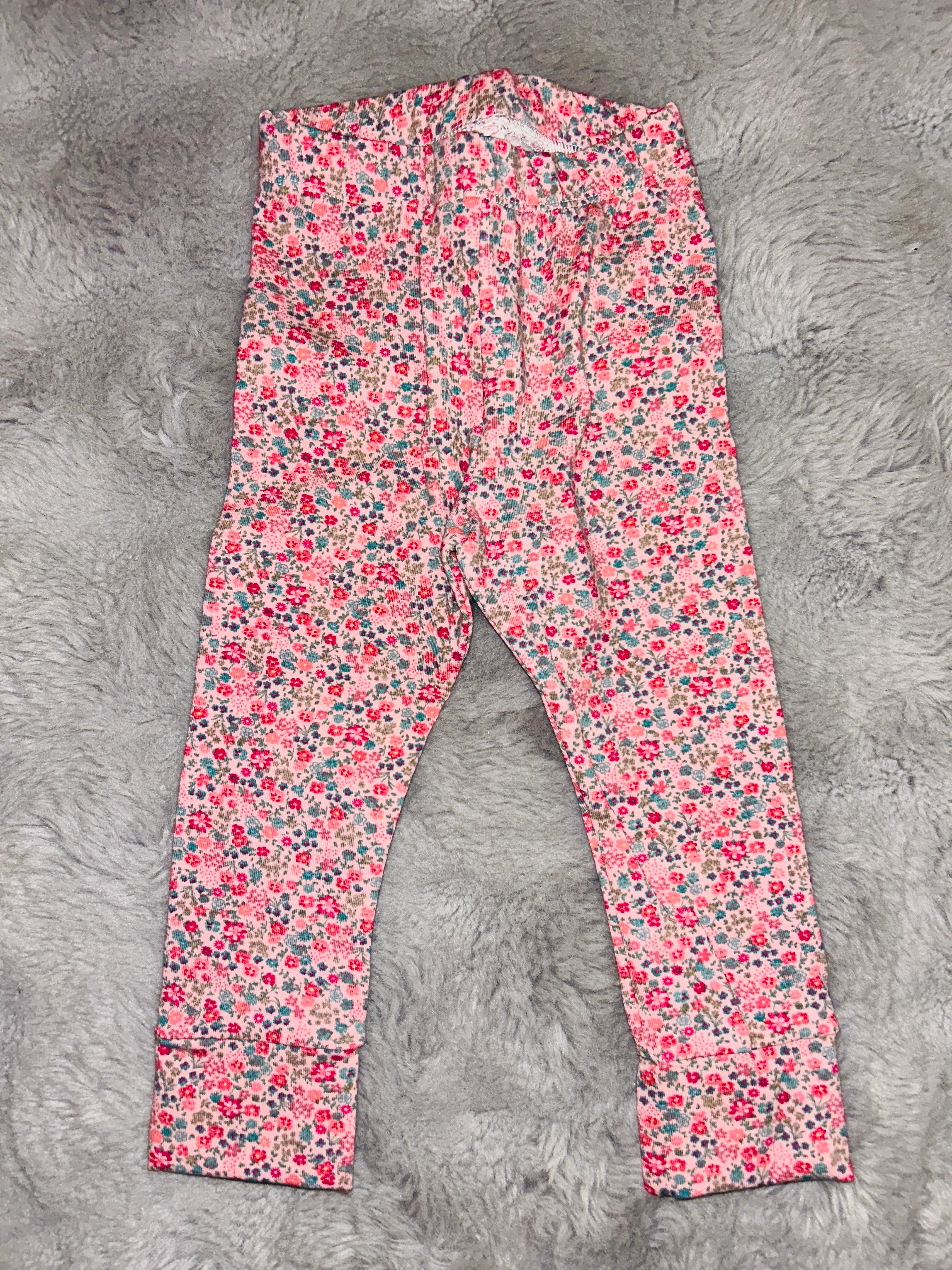 Pink floral leggings