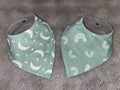 Sage moons & rainbows dribble bibs set