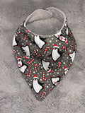 Penguins & candy canes dribble bib