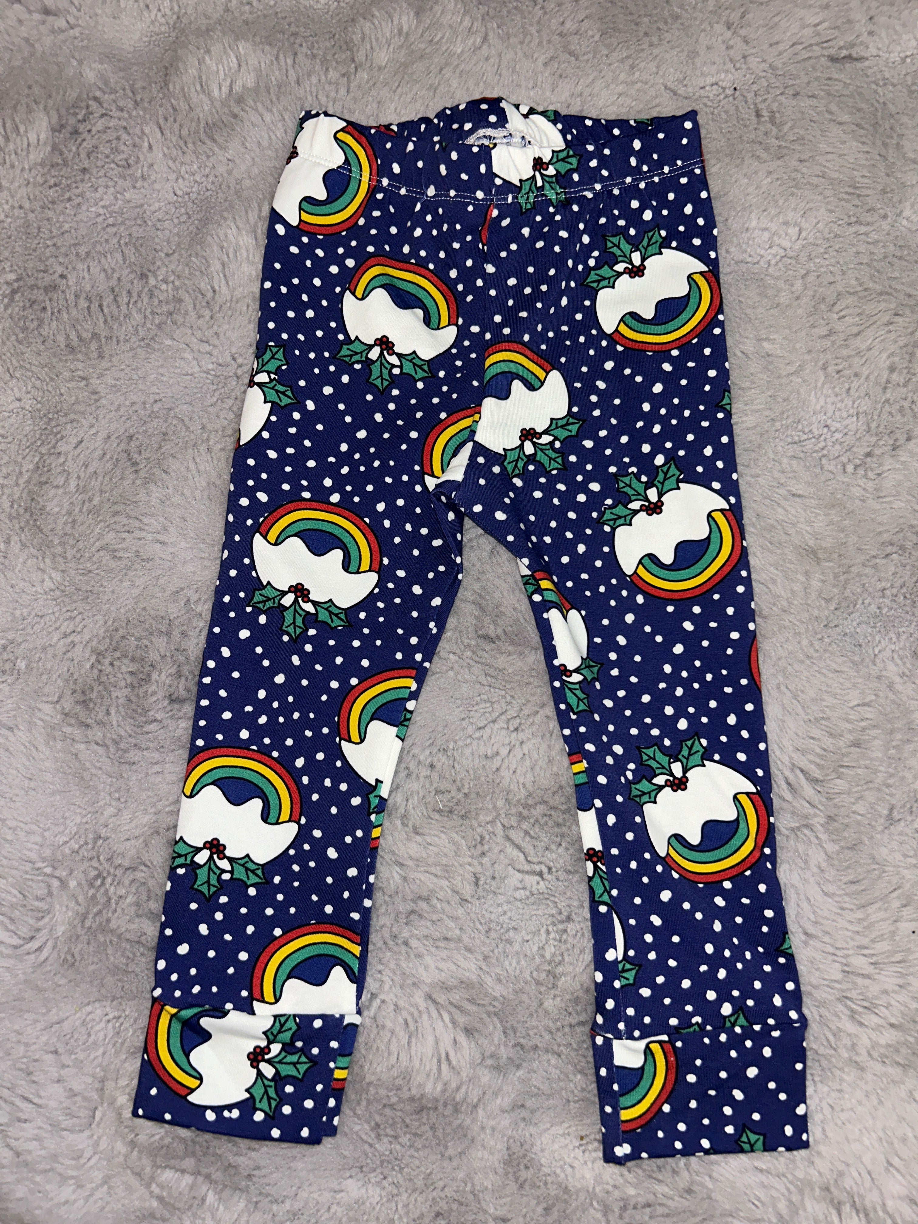 Christmas puddings leggings 9-12 months