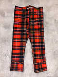 Red black tartan Xmas leggings