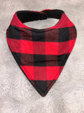 Red & black Plaid checks dribble bib