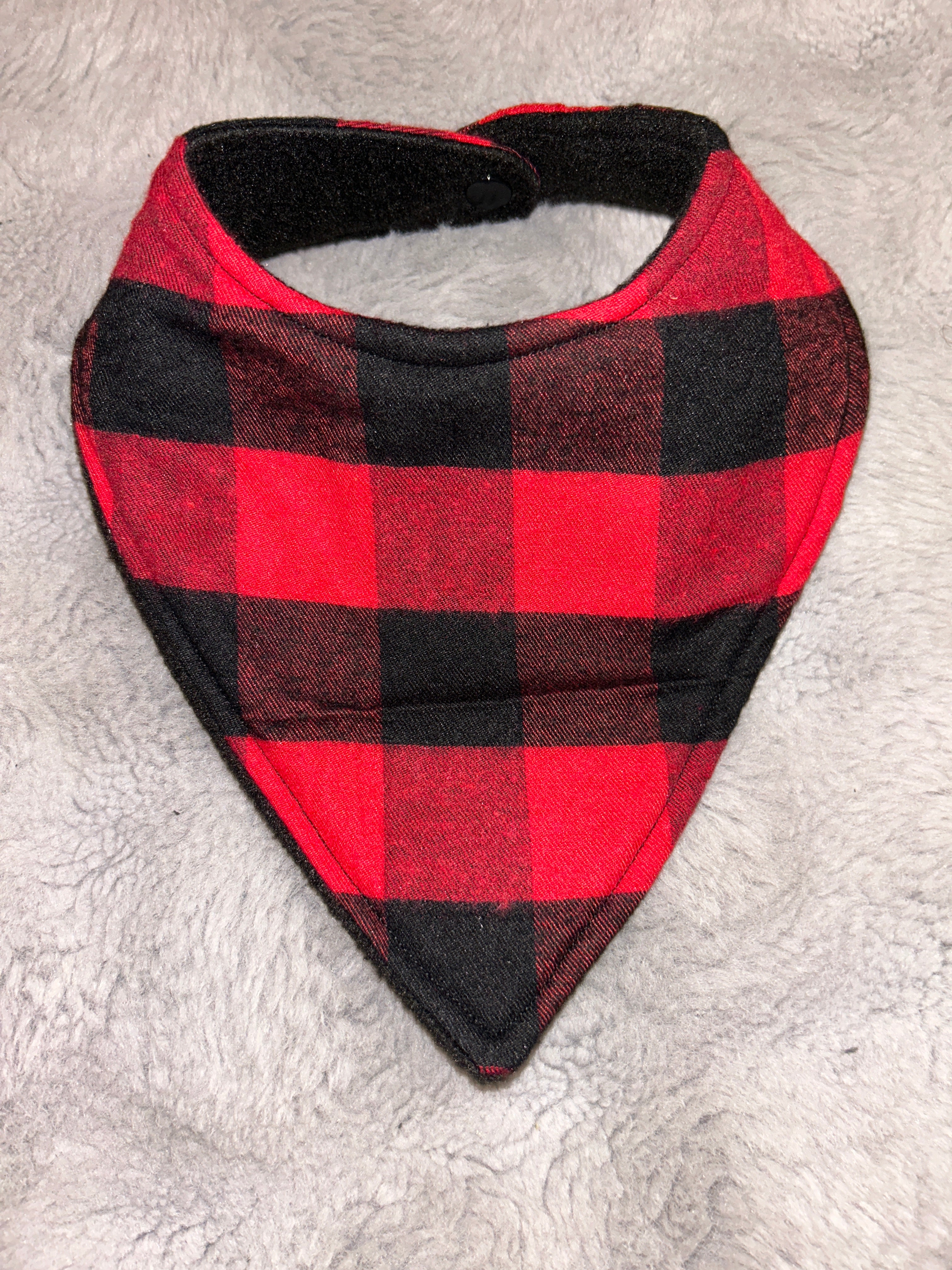 Red & black Plaid checks dribble bib