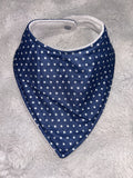 Navy silver stars dribble bib